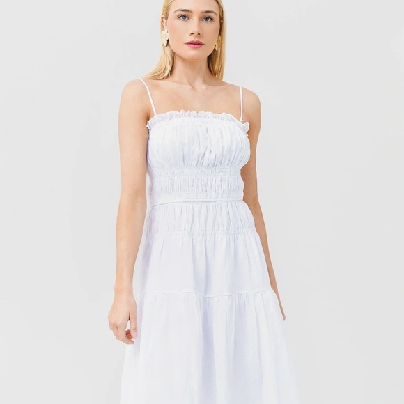 FRAME Shirred Midi Dress - Picture 3 of 5